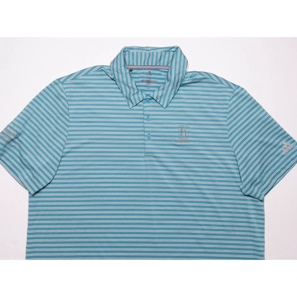ADIDAS Golf Polo Shirt DQ1311 TPC Prestancia National Interclub Blue‎ Striped XL